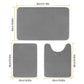 3-Piece Set: Bathroom Rug Set Plush Velvet Bath Carpet