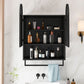 Double Arched Mirror Wall Cabinet With 2 Doors, Featuring Adjustable Shelves And Towel Rack