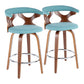 Gardenia - Mid Century Modern Counter Stool (Set of 2)