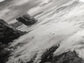 Crashing Surf, Tall Sea Stack, Rugged Coast, Framed Canvas Print, Moody Ocean Wall Art, Bathroom Decor, Black and White Seascape