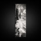 Crashing Surf, Tall Sea Stack, Rugged Coast, Framed Canvas Print, Moody Ocean Wall Art, Bathroom Decor, Black and White Seascape