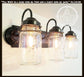 Rustic Vintage Mason Jar BATHROOM Light Trio