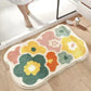 VIKAMA | Fresh Floral Imitation Cashmere Rug - Non-Slip, Absorbent Bathroom Mat/Living Room Doormat/Multi-Purpose Foot Mat