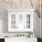 Bathroom Medicine Cabinet With Mirror, 5 Adjustable Closed Shelves, Wall-Mounted - White
