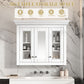 Bathroom Medicine Cabinet With Mirror, 5 Adjustable Closed Shelves, Wall-Mounted - White