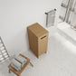 Slim Freestanding Bathroom Storage Cabinet - Light Oak