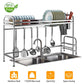 Over Sink Dish Drying Rack with Cutlery Holder